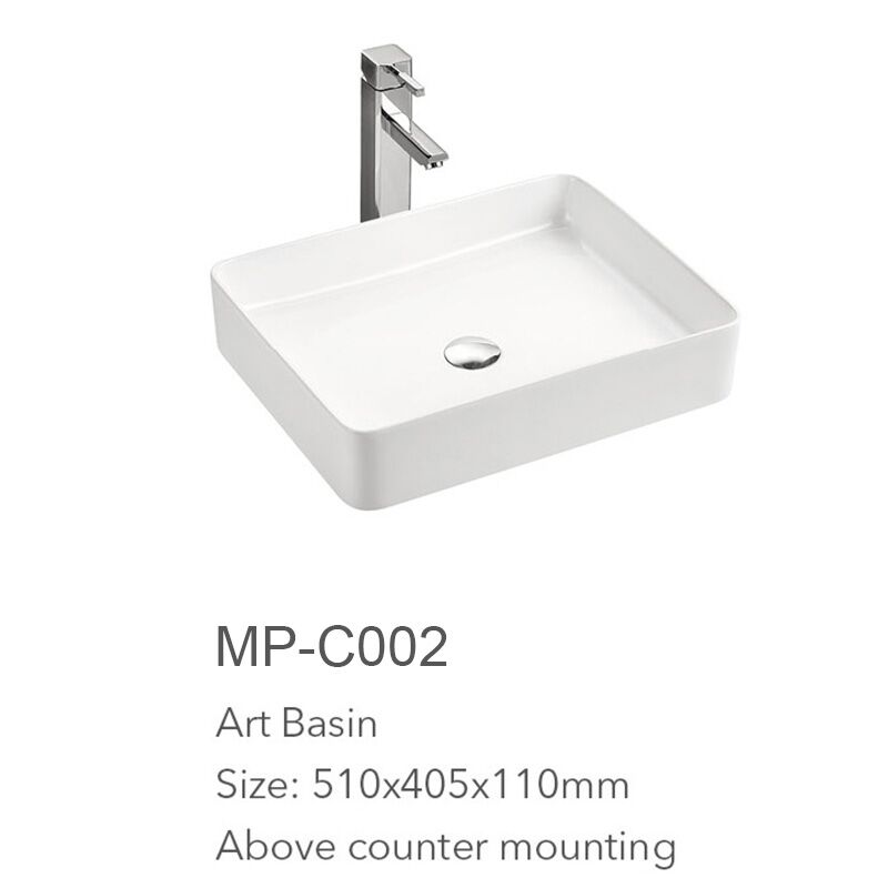 China Großhandel Vanity Keramik Neues Design Hotel Waschbecken Arbeitsplatte Weißes Badezimmer Waschbecken Handwaschbecken Kunstbecken 02 White square bathroom ceramic pedestal washbasin wholesale cheap art basin china mopo