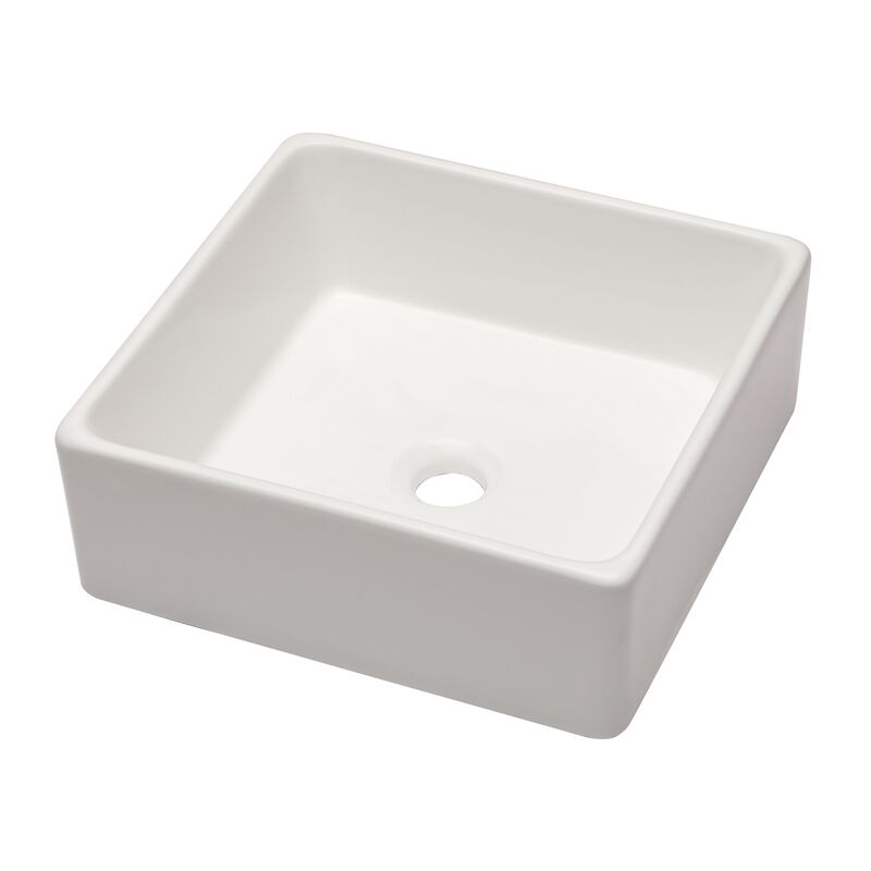 Ceramic Basin Single Bowl Sink for Bathroom Porcelain Sanitary Household Countertop Wash Basin 15 Inch White Ceramic Basin Single Ceramic Basin Single Bowl Sink for Bathroom Porcelain Sanitary Household Countertop Wash Basin