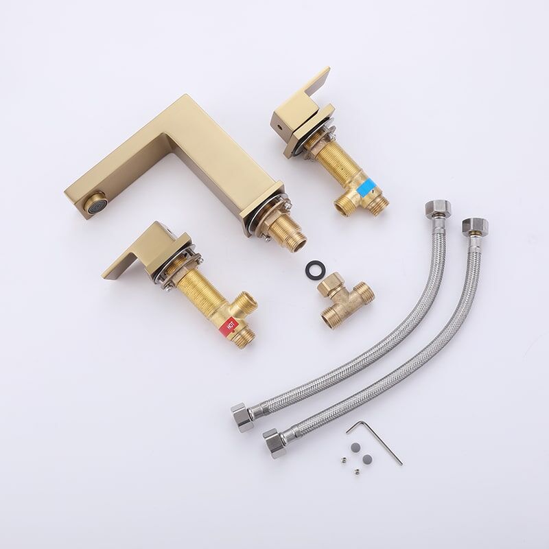 2 Pemegang Basin Faucet Mixer Brass Brushed Gold Sinki Bilik Air Paip 3 Lubang Bilik Air Basin Faucet 2 Handle Basin Faucet Mixer Brass Brushed Gold Bathroom Sink Tap 3 Lubang Bathroom Basin Faucet 5 2 Handle Basin Faucet Mixer Brass Brushed Gold Bathroom Sink Tap 3 Holes Bathroom Basin Faucet - Imej 6