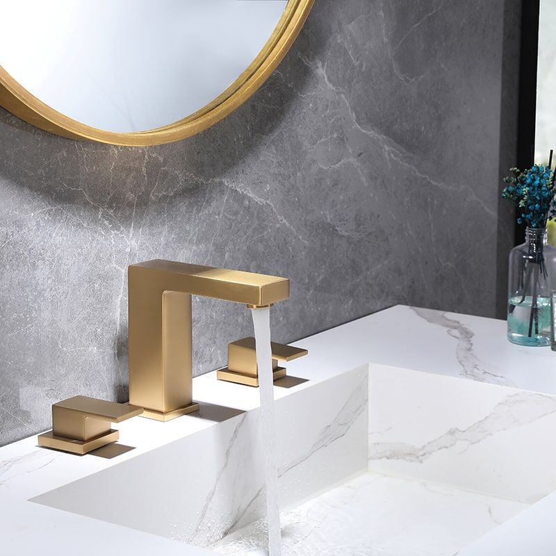 2 Pemegang Basin Faucet Mixer Loyang Disikat Emas Keran Sinki Bilik Mandi 3 Lubang Bilik Air Basin Faucet 2 Pemegang Basin Faucet Mixer Loyang Disikat Emas Sink Tap Tap 3 Lubang Bilik Air Basin Faucet 6 2 Handle Basin Faucet Mixer Brass Brushed Gold Bathroom Sink Tap 3 Holes Bathroom Basin Faucet - Imej 2