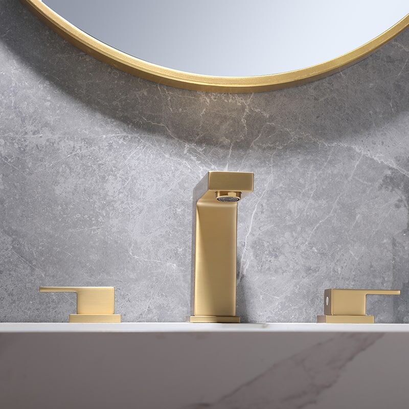 2 Pemegang Basin Faucet Mixer Brass Brushed Gold Bathroom Sink Tap 3 Lubang Bathroom Basin Faucet 2 Handle Basin Faucet Mixer Brass Brushed Gold Bathroom Sink Faucet 3 Lubang Bathroom Basin Faucet 7 2 Handle Basin Faucet Mixer Brass Brushed Gold Bathroom Sink Tap 3 Holes Bathroom Basin Faucet - Imej 4
