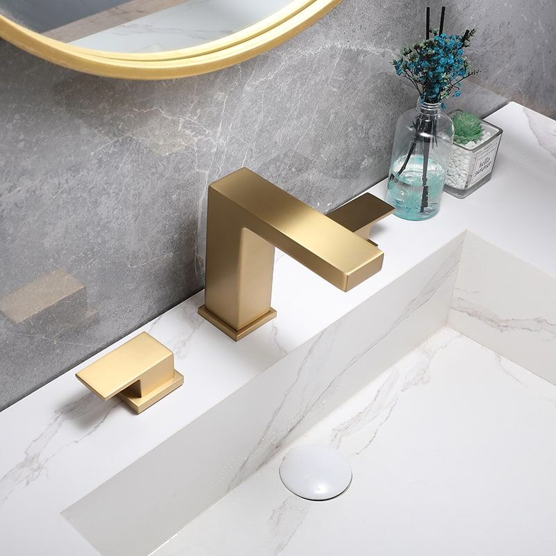 2 Pemegang Basin Faucet Mixer Loyang Disikat Emas Keran Sinki Bilik Mandi 3 Lubang Bilik Air Basin Faucet 2 Pemegang Basin Faucet Mixer Loyang Bersikat Emas Sinki Bilik Mandi Paip 3 Lubang Bilik Air Basin Faucet 9 2 Handle Basin Faucet Mixer Brass Brushed Gold Bathroom Sink Tap 3 Holes Bathroom Basin Faucet - Imej 3