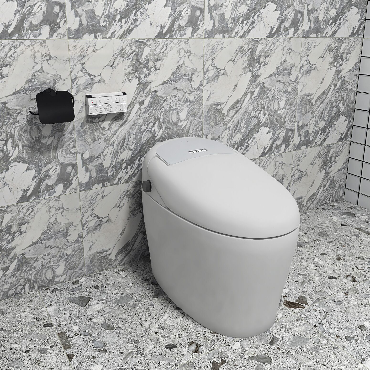 Proveedor de inodoros inteligentes de China, tocador de baño al por mayor, inodoros de 110v 220v, inodoros de una pieza con descarga automática, inodoro automático inteligente China smart toilet supplier wholesale bathroom vanity 110v 220v wc toilets one piece kicking automatic flushing washroom smart automatic toilet bowl - Imagen 4