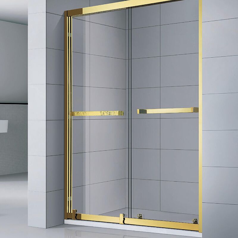 Customized Stainless Steel Hinge Clear Tempered Glass Door Bathroom Shower Doors Customized stainless steel hinge clear tempered glass door Golden bathroom shower doors MP922 Customized Stainless Steel Hinge Clear Tempered Glass Door Bathroom Shower Doors - الصورة 3