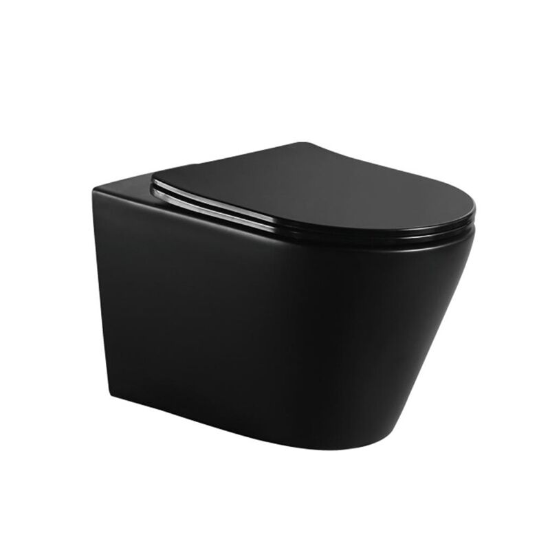 New Coming Luxury Design Matte Black Ceramic Toilet Rimless Bathroom Wall Hung Toilets Wholesale bathroom modern ceramic matte black UF frameless wall mounted toilets 1 9312 New Coming Luxury Design Matte Black Ceramic Toilet Rimless Bathroom Wall Hung Toilets – Bild 2