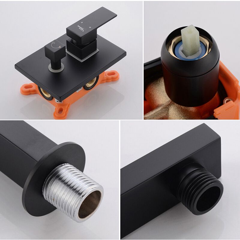 Wholesale handheld shower system bathroom complete square matte black rain wall mounted 10-inch high pressure shower set Bathroom Shower System Mixer Shower Combo Set Shower Faucet 5 Wholesale handheld shower system bathroom complete square matte black rain wall mounted 10-inch high pressure shower set - Image 8