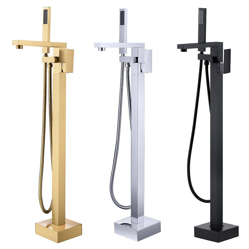 China bathtub faucet supplier watermark and CUPC floor standing brushed bathtub and shower mixer faucets China Bathtub Faucet Supplier Floor Mounted Brass Square Bath Shower Set with Handshower Freestanding Tub Sink Tap 3 Bathtub faucet floor mounted brass square freestanding
