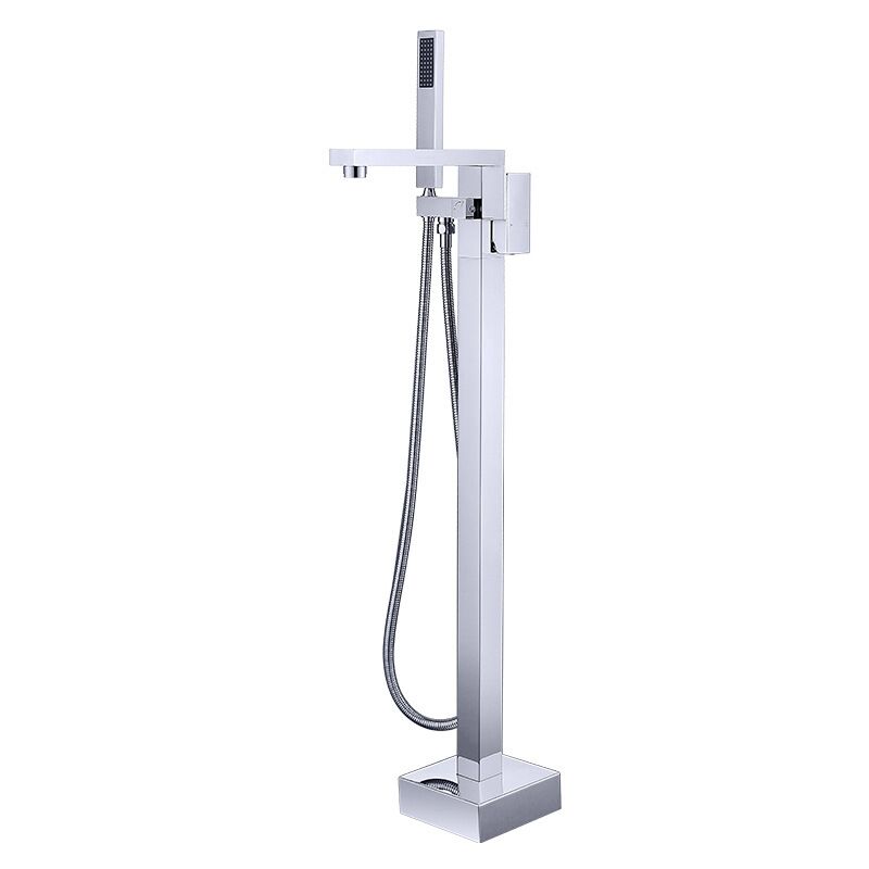 China bathtub faucet supplier watermark and CUPC floor standing brushed bathtub and shower mixer faucets Chrome Waterfall Bathtub Faucet Floor Mounted Brass Square Bath Shower Set with Handshower Freestanding Tub Sink Tap 1 China bathtub faucet supplier watermark and CUPC floor standing brushed bathtub and shower mixer faucets - Image 6