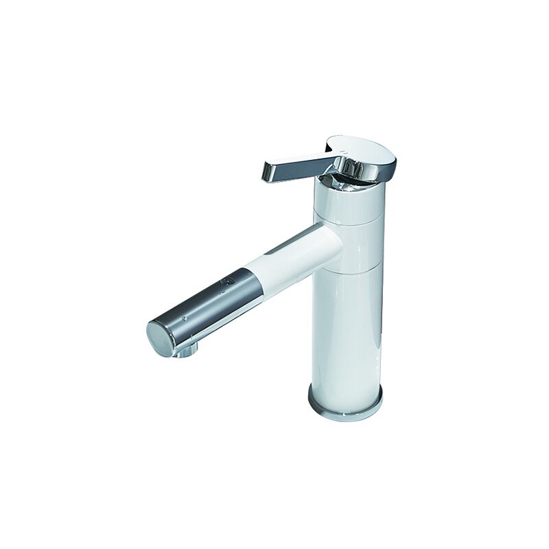 High quality water saving white chrome basin faucets brass bathroom basin faucet cold and hot sink mixer water tap High quality water saving white chrome basin faucets pull down brass faucet for basin sink MP 001 Robinets de lavabo en laiton chromé blanc, économie d'eau de haute qualité, robinet de lavabo de salle de bains en laiton, mélangeur d'évier froid et chaud, robinet d'eau