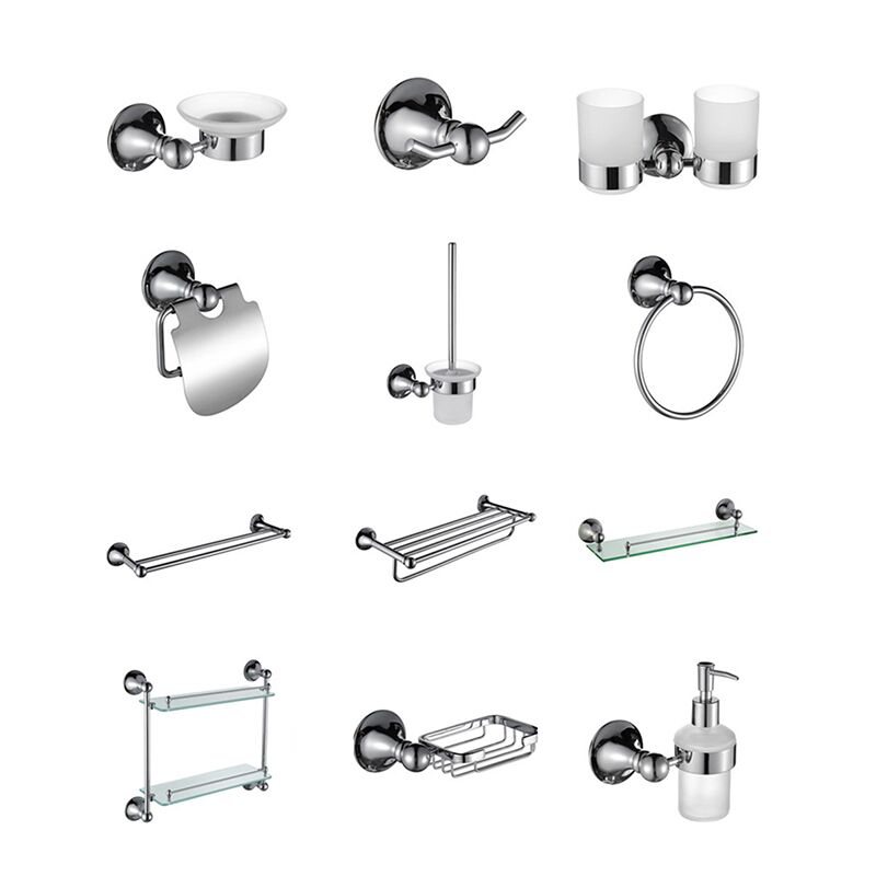 Cheap hotel modern design toilet decoration complete luxury hardware bathroom accessories set Hot sale modern bath accessories products chrome plated wall mounted brass bathroom accessories sets for hotel 1 2500 Cheap hotel modern design toilet decoration complete luxury hardware bathroom accessories set - Imagem 6