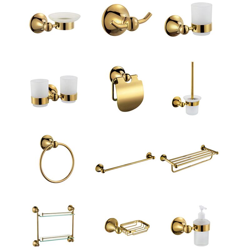Cheap hotel modern design toilet decoration complete luxury hardware bathroom accessories set Hot sale modern bath accessories products chrome plated wall mounted brass bathroom accessories sets for hotel 1 2500A Cheap hotel modern design toilet decoration complete luxury hardware bathroom accessories set - Imagem 3