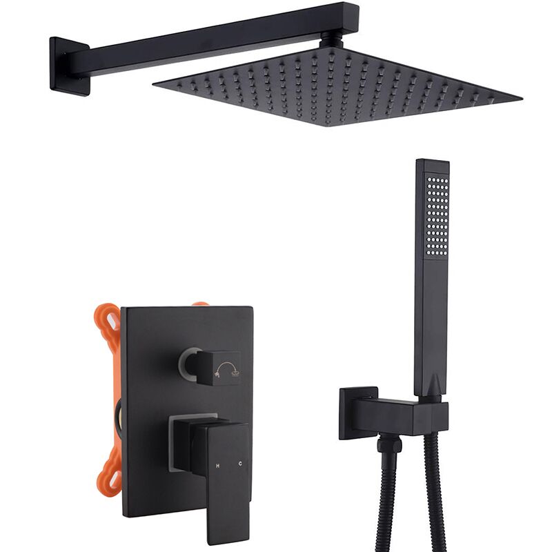 Wholesale handheld shower system bathroom complete square matte black rain wall mounted 10-inch high pressure shower set Wholesale handheld shower system bathroom complete square matte black rain wall mounted 10 inch high pressure shower set 88 SW002 1 Wholesale handheld shower system bathroom complete square matte black rain wall mounted 10-inch high pressure shower set