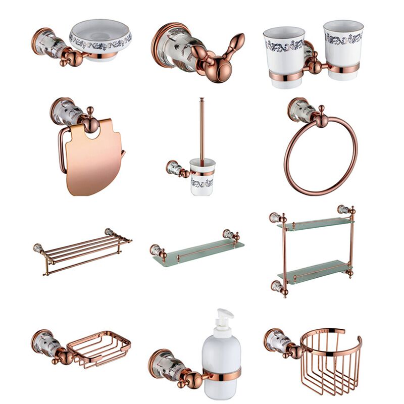 MOPO luxury high quality brass golden and rose gold home bathroom products accessories set fitting for hotel
