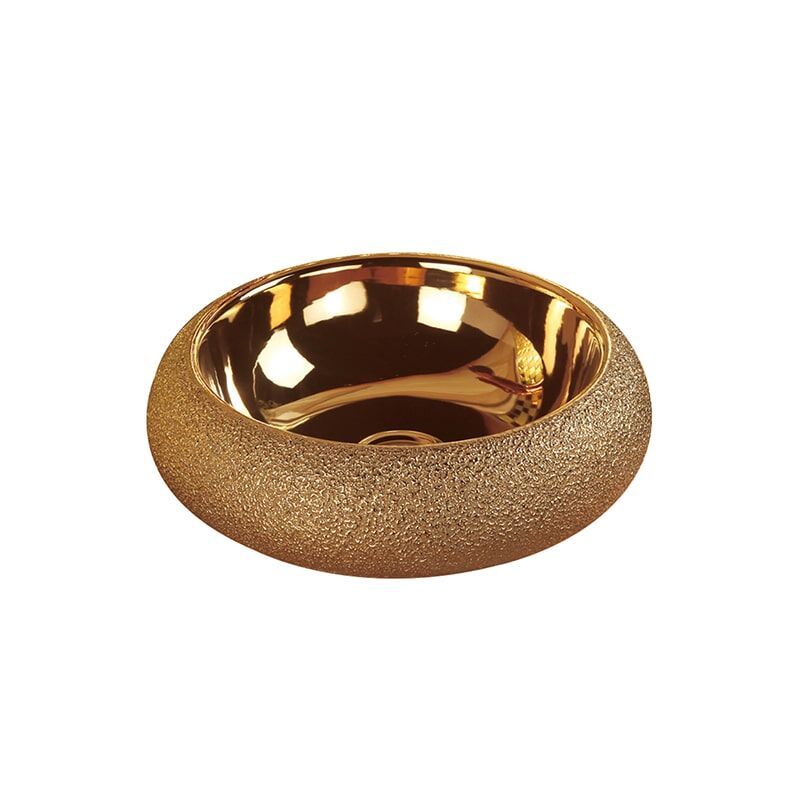 Square Rose Gold Washbasin Bathroom Ceramic Bathroom Countertop Golden Washbasin Sink Hotel gilded wash basin Bathroom vanity min 3 Wash Basin Round Ceramic Bathroom Sink Rose Gold Vanity