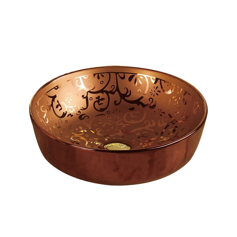 Baño de lujo Fregadero grande de piedra dura Lavabo de cerámica Contenedor de baño Chapado en oro MPMarbled005 lavabo YITAI WR005 3 min Art bathroom basin ceramic sink