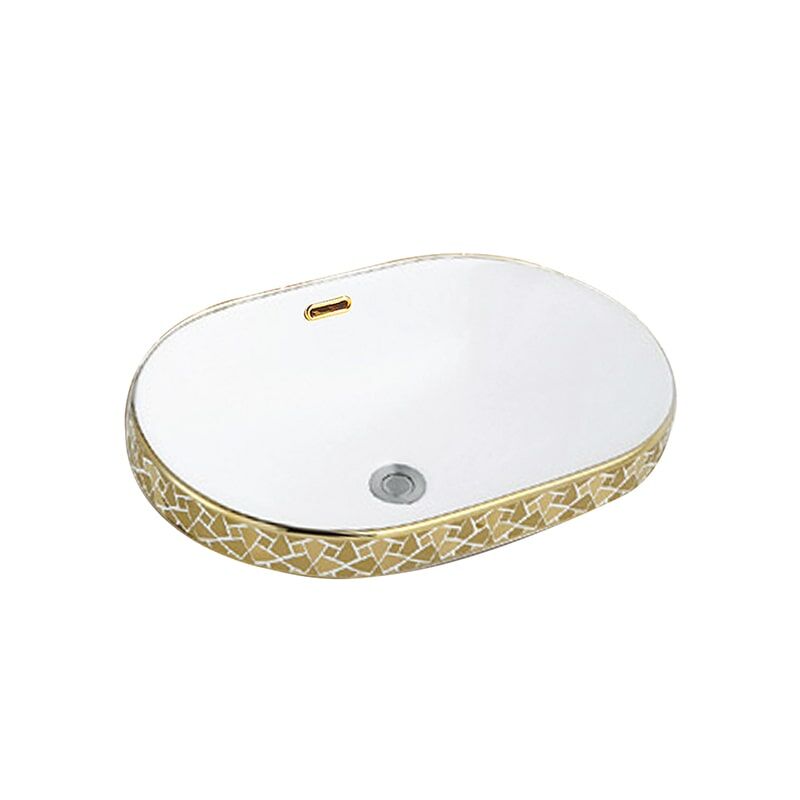 Gold Plated Countertop Washbasin Irregular Ceramic Washbasin Bathroom Luxury Gold Container Sink MP Gold 022 basinYITAI G022 5 min bathroom ceramic furniture washbasin
