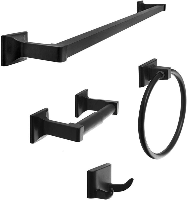 24 Inch Towel Bar Set 4 Piece Matte Black Bathroom Accessories Set 24 Inch Towel Bar Set 4 24 Inch Towel Bar Set 4 Piece Matte Black Bathroom Accessories Set