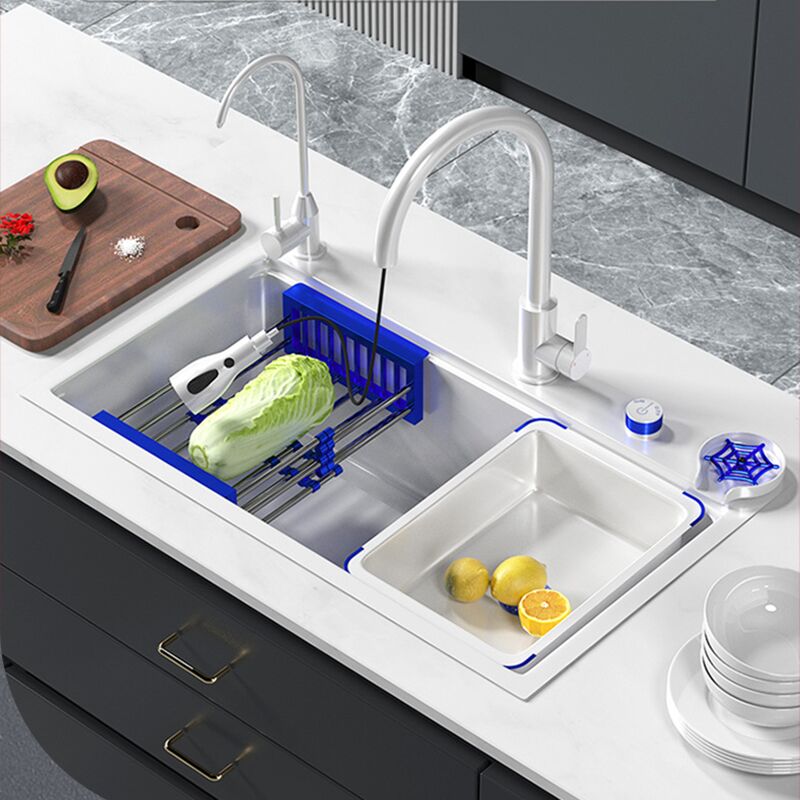 Kilang Langsung Buatan Tangan 304 Keluli Tahan Karat Mangkuk Tunggal Putih Sinki Dapur 304 Keluli Tahan Karat Sinki Buatan Tangan Air Terjun Mangkuk Tunggal Singki Dapur Putih MP KS 009 3 Factory Direct Handmade 304 Stainless Steel Single Bowl White Kitchen Sink - Imej 5