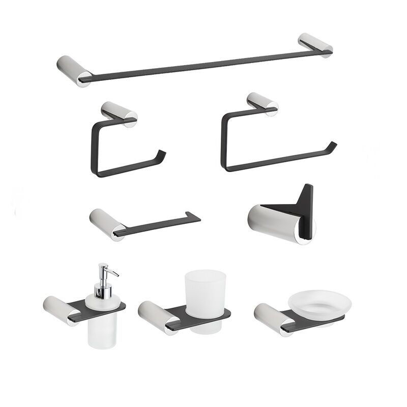 7 Piece Modern Design Towel bar Set Stainless Steel Bathroom Accessories Hardware Set 7 Piece Modern Design Towel bar 7 Piece Modern Design Towel bar Set Stainless Steel Bathroom Accessories Hardware Set