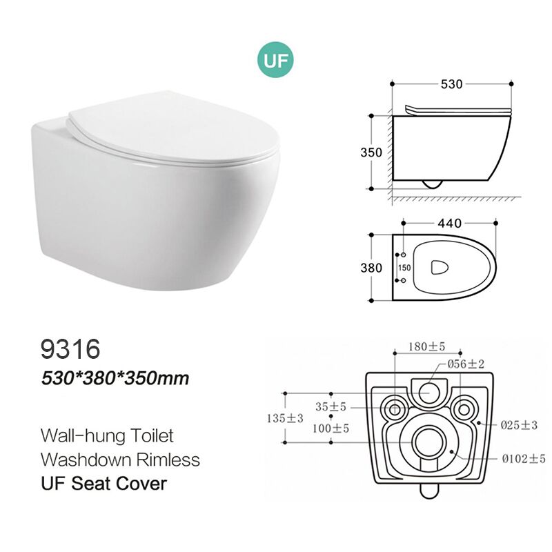 Wholesale high quality sanitary ware washdowns ceramic European wall hung toilet 9316Wall Hung ToiletRimless Flush Wall Hung ToiletNew Design European Style Closet New Design European style Closet Ceramic concealed cistern with Rimless flush wall hung Toilet