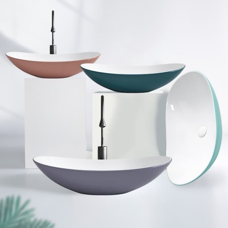 Counter Oval Basin Vessel Sink Unique Living Room/Bathroom Accessory Drainer for Villa/Apartment Ceramic Basin Bath Sink Above Counter Oval Basin Vessel Sink Counter Oval Basin Vessel Sink Unique Living Room/Bathroom Accessory Drainer for Villa/Apartment Ceramic Basin Bath Sink