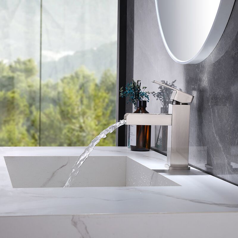 Bathroom Faucet Single Handle Stainless Steel Waterfall Basin Faucet Washroom Mixers Taps Of Basin Bathroom Faucet Single Handle Stainless Steel Waterfall Basin Faucet Washroom Mixers Taps Of Basin 1 4 Bathroom Faucet Single Handle Stainless Steel Waterfall Basin Faucet Washroom Mixers Taps Of Basin - Image 3