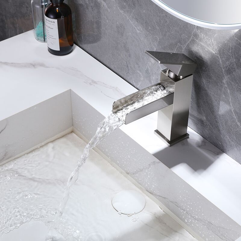 Bathroom Faucet Single Handle Stainless Steel Waterfall Basin Faucet Washroom Mixers Taps Of Basin Bathroom Faucet Single Handle Stainless Steel Waterfall Basin Faucet Washroom Mixers Taps Of Basin 1 5 Bathroom Faucet Single Handle Stainless Steel Waterfall Basin Faucet Washroom Mixers Taps Of Basin - Image 2