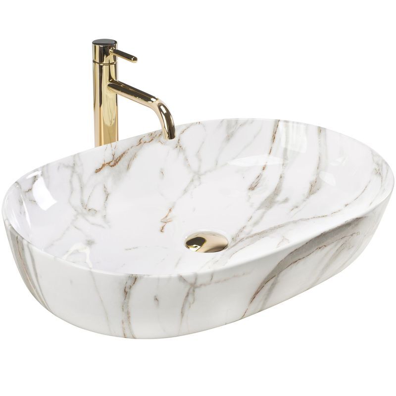 Bathroom Sinks Ceramic Marble Color Bulk Modern Middle Size Above Counter Washing Basin