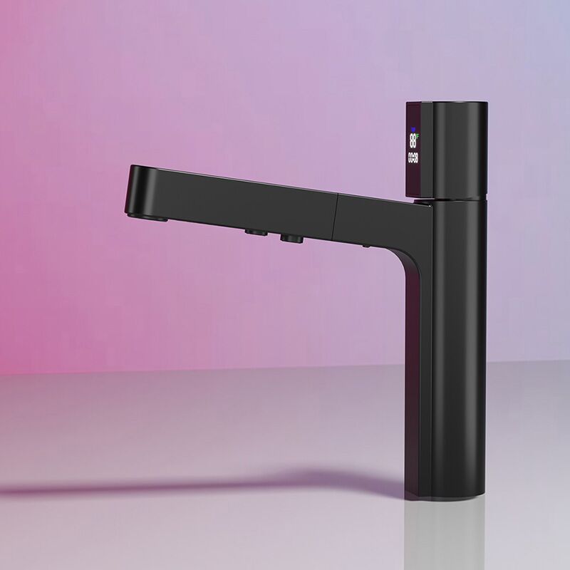 Wholesale Bathroom Sink Faucet with Pull Out Sprayer, Brushed Gold Fahrenheit Degree Temperature LED Digital Display Bathroom Bains Faucets Black Bathroom Sink Faucet with Pull Out Sprayer Fahrenheit Degree Temperature LED Digital Display Faucet 3 Wholesale Bathroom Sink Faucet with Pull Out Sprayer, Brushed Gold Fahrenheit Degree Temperature LED Digital Display Bathroom Bains Faucets - Imagem 9
