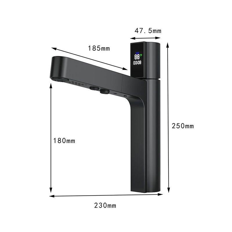 Wholesale Bathroom Sink Faucet with Pull Out Sprayer, Brushed Gold Fahrenheit Degree Temperature LED Digital Display Bathroom Bains Faucets Black Bathroom Sink Faucet with Pull Out Sprayer Fahrenheit Degree Temperature LED Digital Display Faucet 8 Wholesale Bathroom Sink Faucet with Pull Out Sprayer, Brushed Gold Fahrenheit Degree Temperature LED Digital Display Bathroom Bains Faucets - Imagem 11