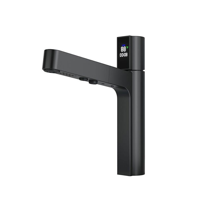 Wholesale Brass Bathroom Sink Faucet with Pull Out Sprayer, Black Fahrenheit Degree Temperature LED Digital Display Sink Faucet Black Bathroom Sink Faucet with Pull Out Sprayer Fahrenheit Degree Temperature LED Digital Display Faucet 9 Robinet d'évier de salle de bains en laiton avec pulvérisateur extractible, robinet d'évier à affichage numérique LED de température en degrés Fahrenheit noir, vente en gros