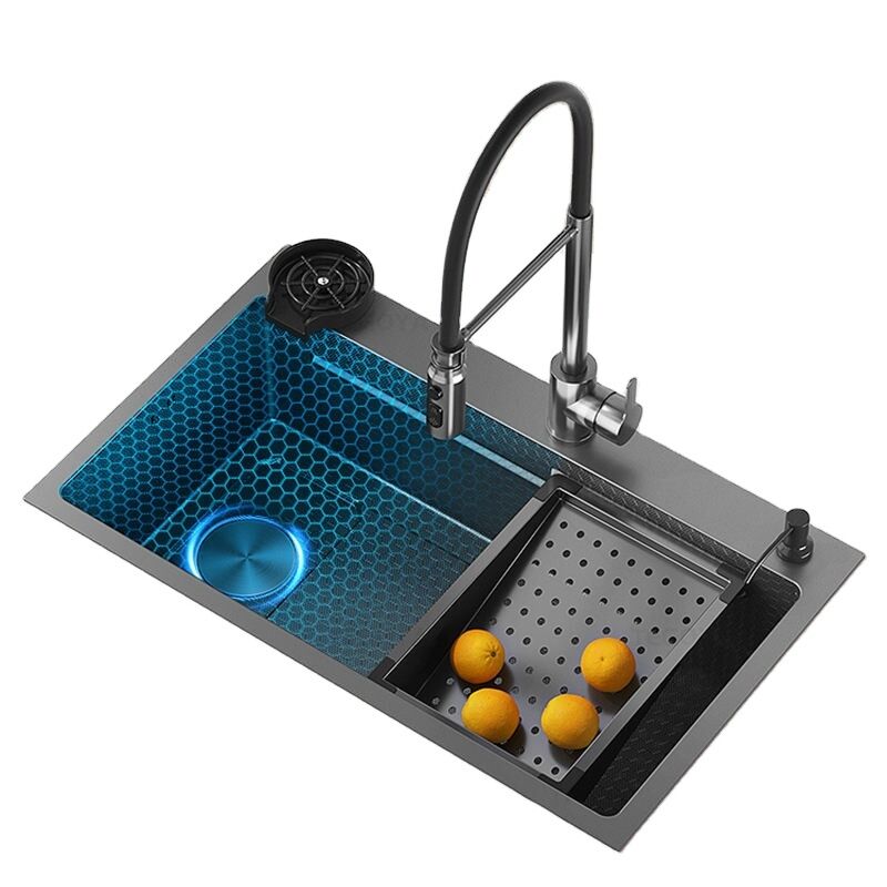 Black Modern Stainless Steel Honeycomb square Kitchen Sink with Glass Rinse Style Suitable for Hotel Kitchen Black Modern Stainless Steel Honeycomb square Black Modern Stainless Steel Honeycomb square Kitchen Sink with Glass Rinse Style Suitable for Hotel Kitchen