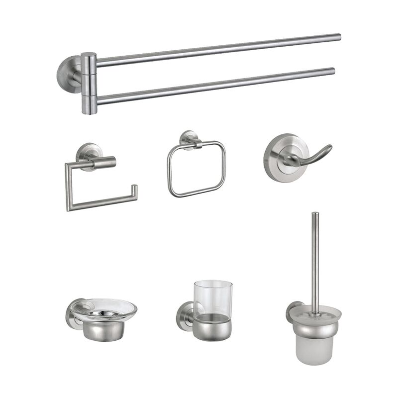 Brushed Luxury Round Washroom Decoration Accessories Hardware Set 304 Stainless Steel Bath Accessories Hotel Bathroom Set Brushed Luxury Round Washroom Decoration Accessories Brushed Luxury Round Washroom Decoration Accessories Hardware Set 304 Stainless Steel Bath Accessories Hotel Bathroom Set