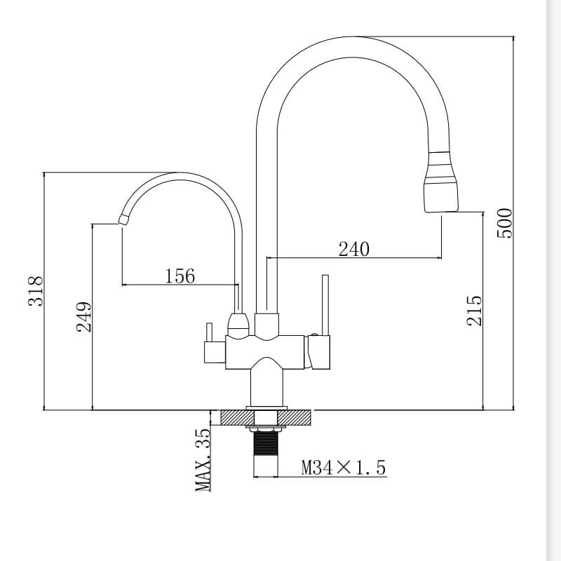 Chrome Kitchen Faucets Pull Out Hot Cold Water Filter Tap for Kitchen Three Way Sink Mixer Kitchen Faucet