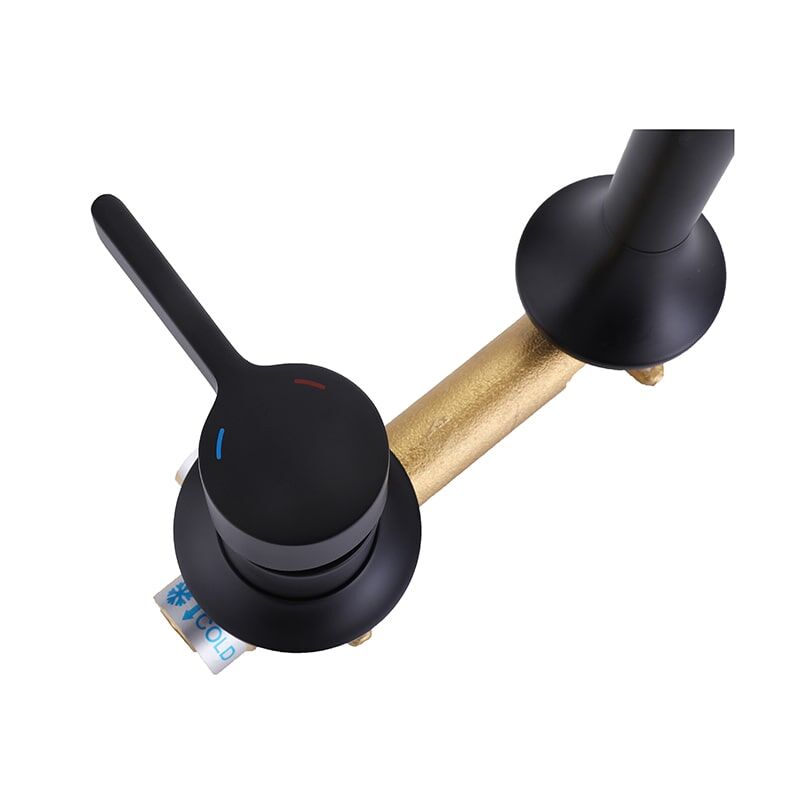 Torneira de lavatório projetada com alça única, misturador de latão para pia de banheiro, torneira de parede, preço de atacado de fábrica, torneira de parede de lavabo de latão, banheiro, olecranon, torneira de parede para pia 10 Single Handle Designed Basin Faucet Mixer Brass Bathroom Basin Wall-mounted Faucet - Imagem 9