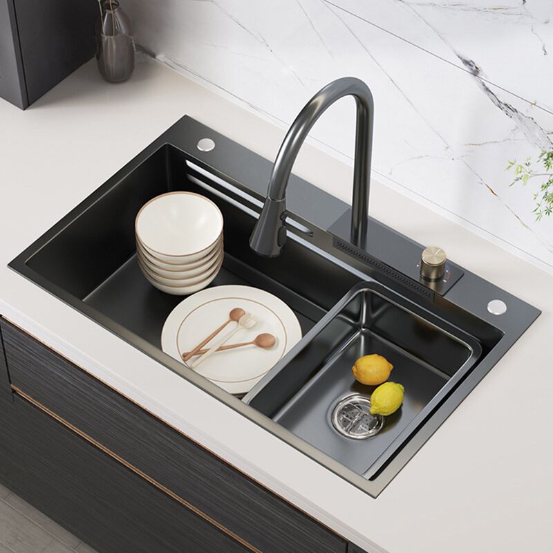 Factory Wholesale New Stainless Steel Waterfall Kitchen Sink Topmount Sink Factory direct kitchen stainless steel sink thickened 304 under counter basin large single sink vegetable sink 2 Factory Wholesale New Stainless Steel Waterfall Kitchen Sink Topmount Sink