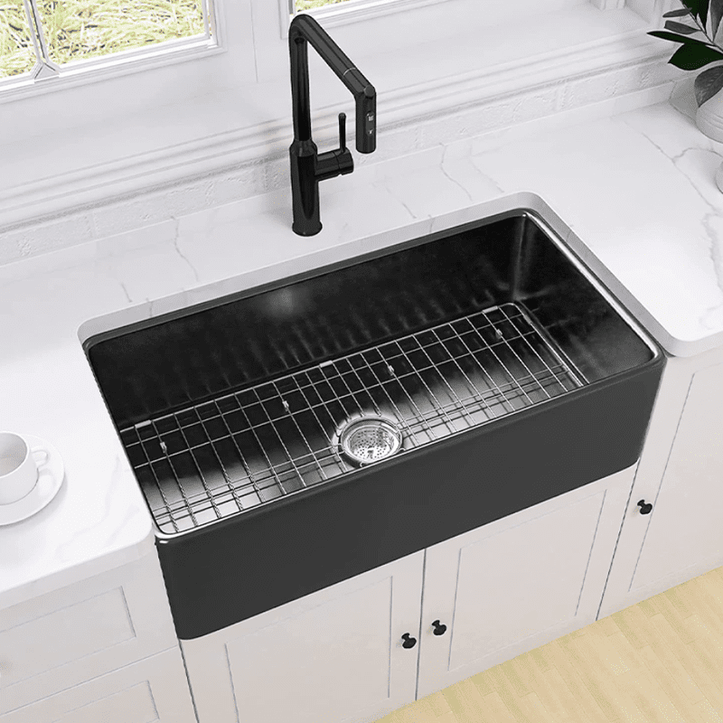Farmhouse Black Reversable Apron Front Kitchen Sinks Ceramic Bowl Porcelain Sink Farmhouse Black Reversable Apron Front Kitchen Farmhouse Black Reversable Apron Front Kitchen Sinks Ceramic Bowl Porcelain Sink