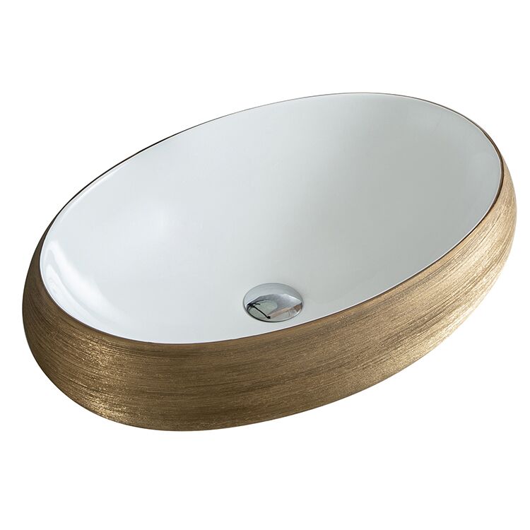 Gold Oval Egg Shape Ceramic Bathroom Basin Lavabo Modern Luxury Electroplated Countertop Wash Sinks Gold Oval Egg Shape Ceramic Bathroom Gold Oval Egg Shape Ceramic Bathroom Basin Lavabo Modern Luxury Electroplated Countertop Wash Sinks