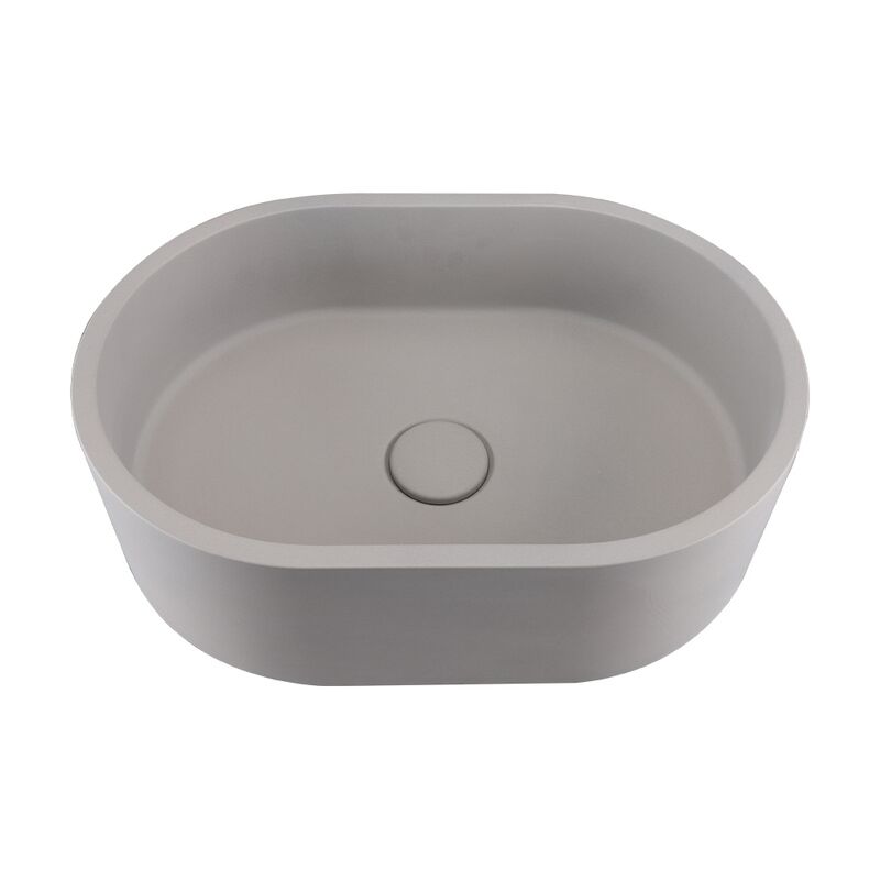OEM Cement Above Counter Small Oval Sink Countertop Concrete Bathroom Basin Guangdong OEM Cement Above Counter Small OEM Cement Above Counter Small Oval Sink Countertop Concrete Bathroom Basin