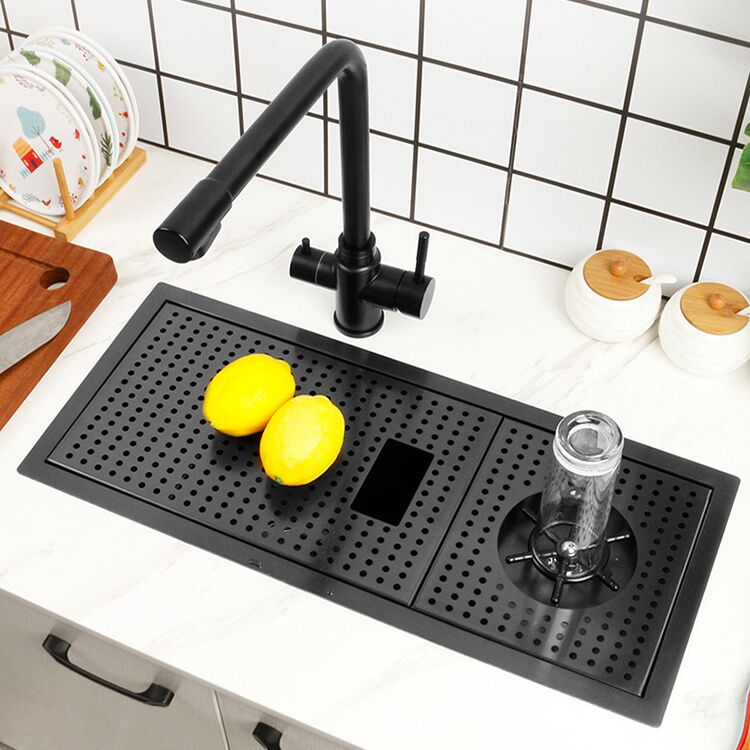 Handmade 304 Stainless Steel Kitchen Sink Single Square Bowl Countertop with Drainboard and Faucet Handmade 304 Stainless Steel Kitchen Sink Handmade 304 Stainless Steel Kitchen Sink Single Square Bowl Countertop with Drainboard and Faucet