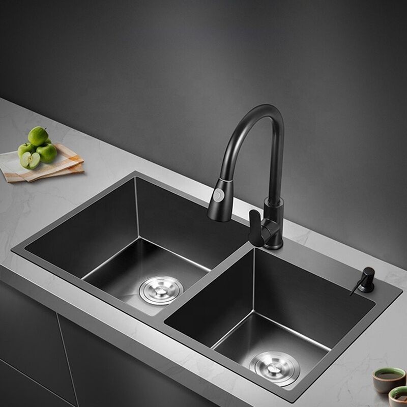Handmade Modern 304 Stainless Steel Kitchen Sink Nano Utility Double Bottom Square Bowl Smart Multifunction Undermount Handmade Modern 304 Stainless Steel Kitchen Handmade Modern 304 Stainless Steel Kitchen Sink Nano Utility Double Bottom Square Bowl Smart Multifunction Undermount