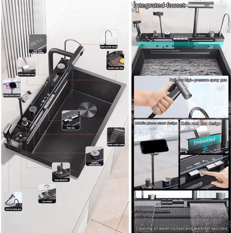 Stainless Steel Sink Durable Build with Nano Anti-Condensation and Sound-Absorbing Coating One Hole High Grade Single Bowl Stainless Steel Stainless Steel Sink Durable Build with Nano Anti-Condensation and Sound-Absorbing Coating One Hole