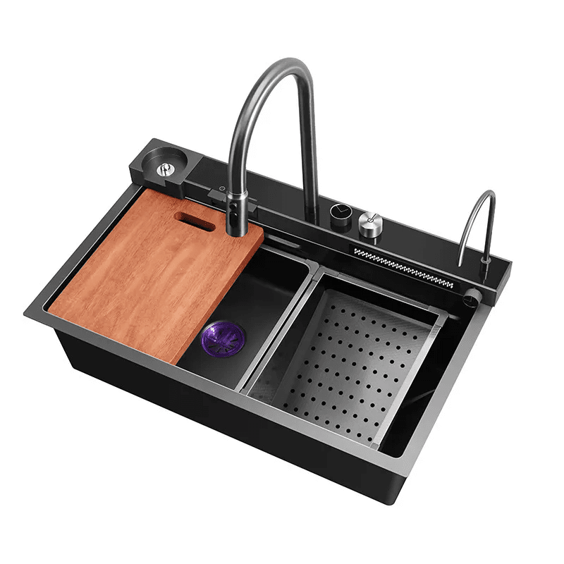 High Quality Hand-Made Stainless Steel Sink With Right Side OutfallFor Faster Drainage Multifunction Water Outlet Model High Quality Hand Made Stainless Steel High Quality Hand-Made Stainless Steel Sink With Right Side OutfallFor Faster Drainage Multifunction Water Outlet Model