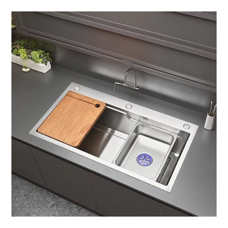 High Quality Stainless Steel Handmade Kitchen Sink Modern Design Single Bowl with Drainer Simple Style Counter Installation High Quality Stainless Steel Handmade Kitchen Sink 5.jpg 800x800 5 High Quality Stainless Steel Handmade Kitchen Sink Modern Design Single Bowl with Drainer Simple Style Counter Installation