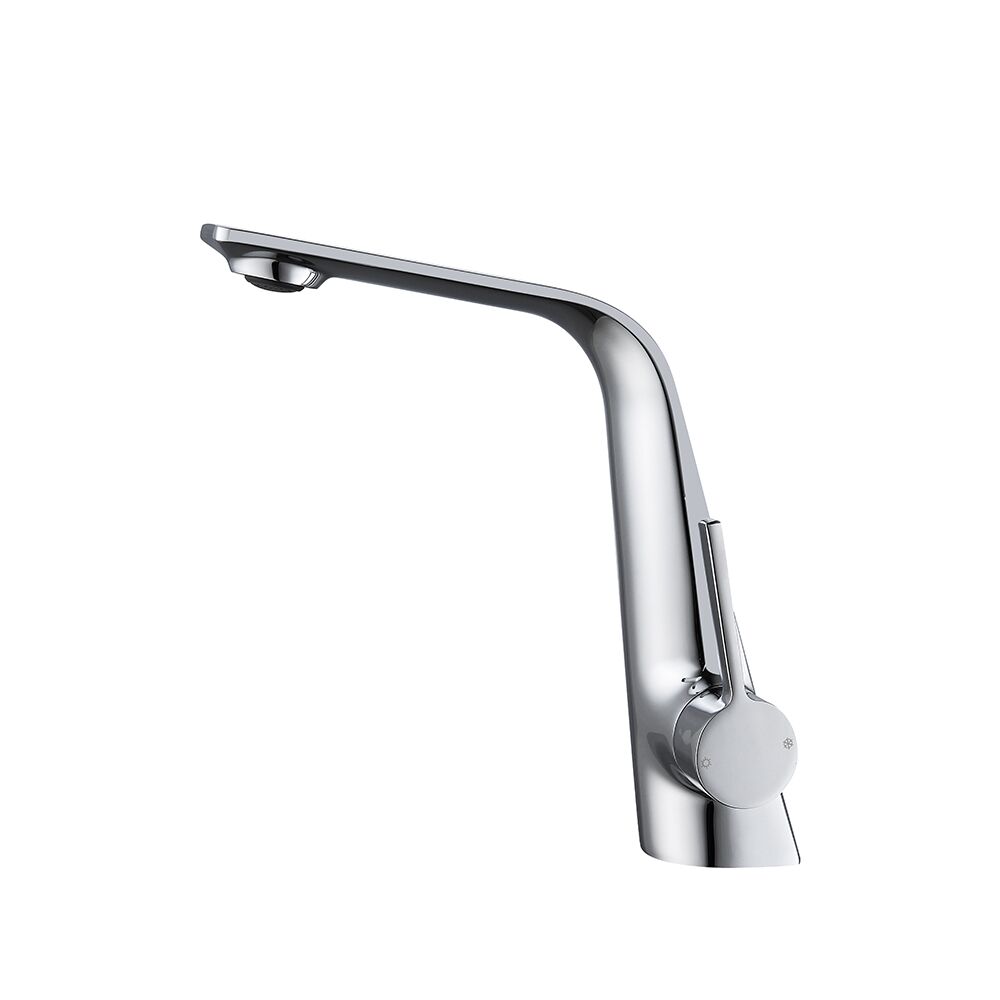 Hot Sale High Quality Chrome Single Handle Basin Mixer Tap Modern Design Solid Brass Bathroom Taps Hot Sale High Quality Chrome Single Handle 1 صنبور حوض بمقبض واحد من الكروم عالي الجودة للبيع الساخن، تصميم عصري، حنفيات حمام من النحاس الصلب