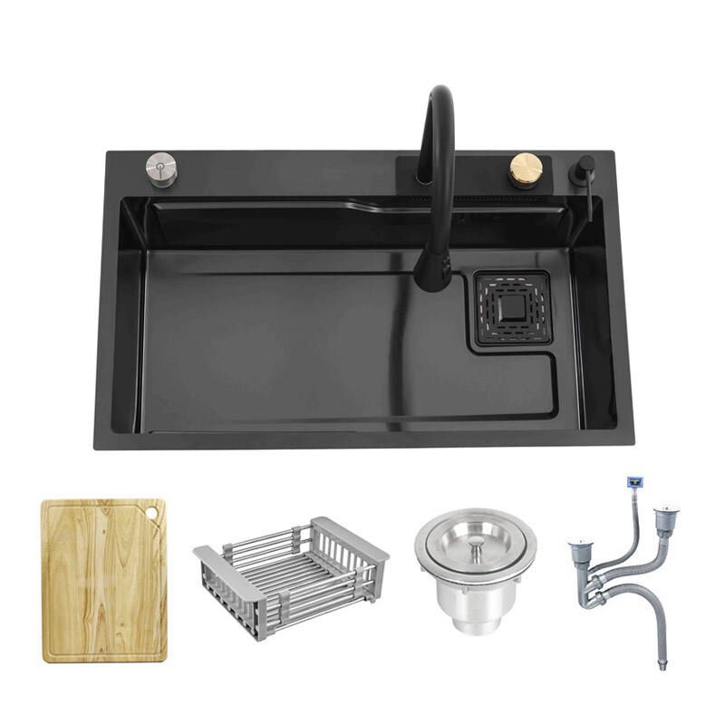 Hot Sale High-Tech Stainless Steel Single Bowl Kitchen Sink Full Set with Faucet Pull-Down Sprayer Four Holes Hot Sale High Tech Stainless Steel Hot Sale High-Tech Stainless Steel Single Bowl Kitchen Sink Full Set with Faucet Pull-Down Sprayer Four Holes