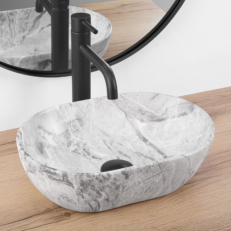 Hot Selling Ceramic Sanitary Ware Above Counter Sinks Bathroom Gray Marble Basin for Hotel Hot Selling Ceramic Sanitary Ware Above Hot Selling Ceramic Sanitary Ware Above Counter Sinks Bathroom Gray Marble Basin for Hotel