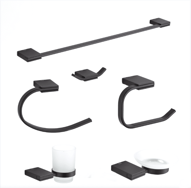 Hotel Wall Mounted Bathroom Hardware 6 Pcs Matte Black Brass Bathroom Accessory Set Hotel Wall Mounted Bathroom Hardware 6 Hotel Wall Mounted Bathroom Hardware 6 Pcs Matte Black Brass Bathroom Accessory Set
