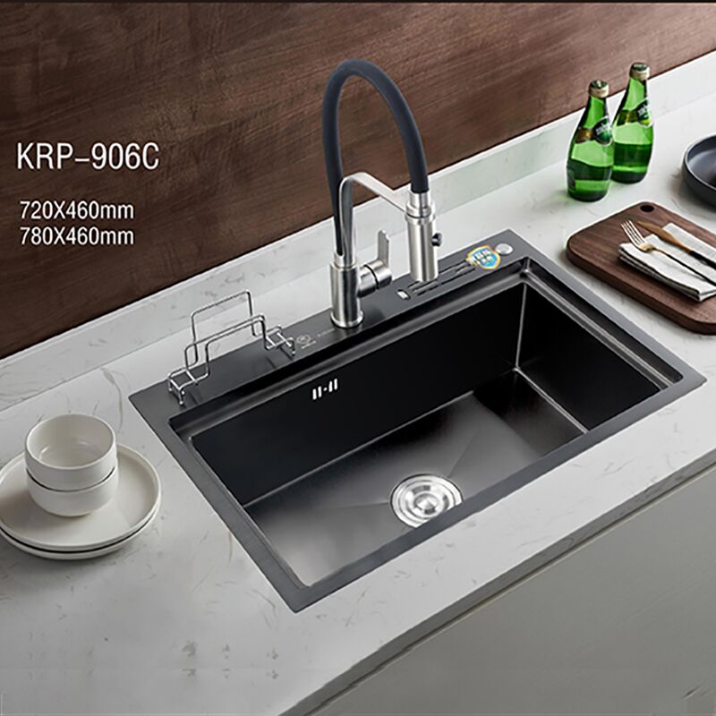 Kitchen Sink Stainless Steel Sinks Big Single Bowl with Dish Rack Under Mount Sink Kitchen Sink Stainless Steel Sinks Big Single Bowl with Dish Rack Under Mount Sink Évier de cuisine Éviers en acier inoxydable Grand bac simple avec égouttoir à vaisselle Évier sous plan