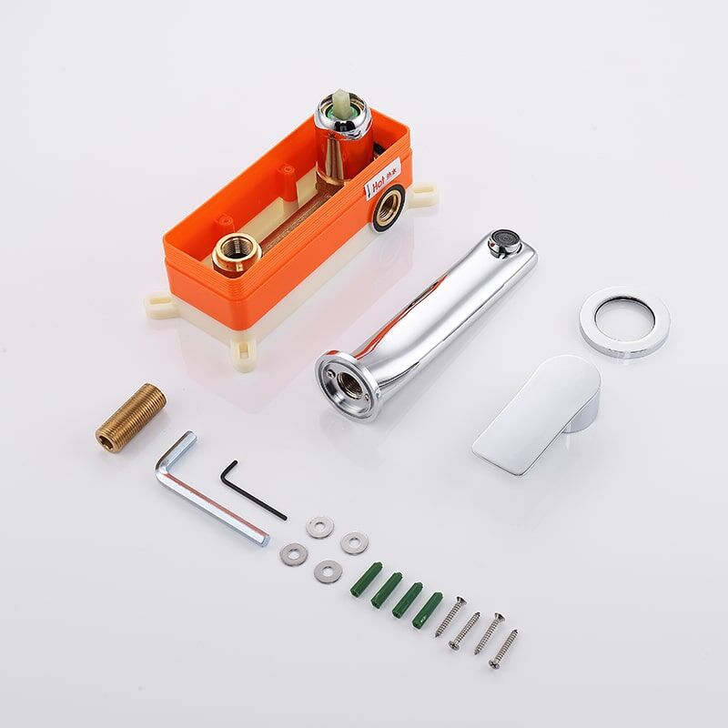 Wholesale Brass Hotel Bathroom Water Tap Single Lever Chrome Embedded Wall Mounted Hot And Cold Basin Faucet Latest arrival Hotel Bathroom water tap Single lever Chrome Embedded Wall mounted Hot and Cold Basin Faucet 29 Wholesale Brass Hotel Bathroom Water Tap Single Lever Chrome Embedded Wall Mounted Hot And Cold Basin Faucet - Imagem 7